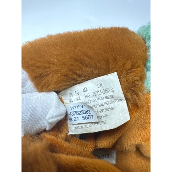 American Eagle Fox-Themed Plush Slippers M/L - Picture 7 of 9